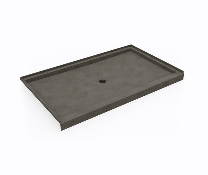 SS-3660 36 x 60 Swanstone Alcove Shower Pan with Center Drain Charcoal Gray