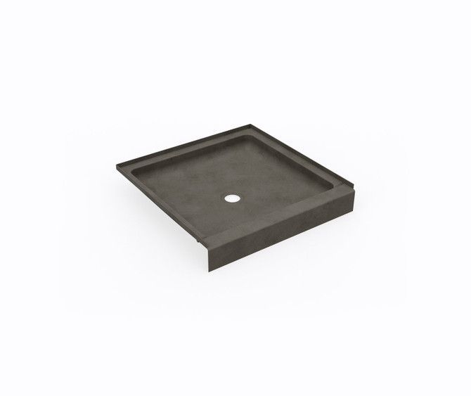 SS-3232 32 x 32 Swanstone Alcove Shower Pan with Center Drain Charcoal Gray