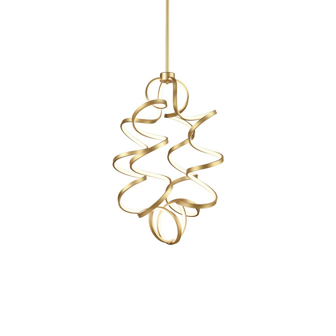 KUZCO Lighting CH93934-AN Synergy - 107W LED Chandelier-34.63 Inches Tall and 23.63 Inches Wide, Finish Color: Antique Brass