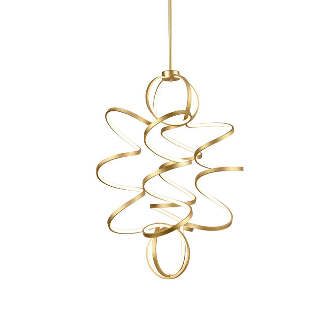 KUZCO Lighting CH93941-AN Synergy - 200W LED Chandelier-41.38 Inches Tall and 31.5 Inches Wide, Finish Color: Antique Brass
