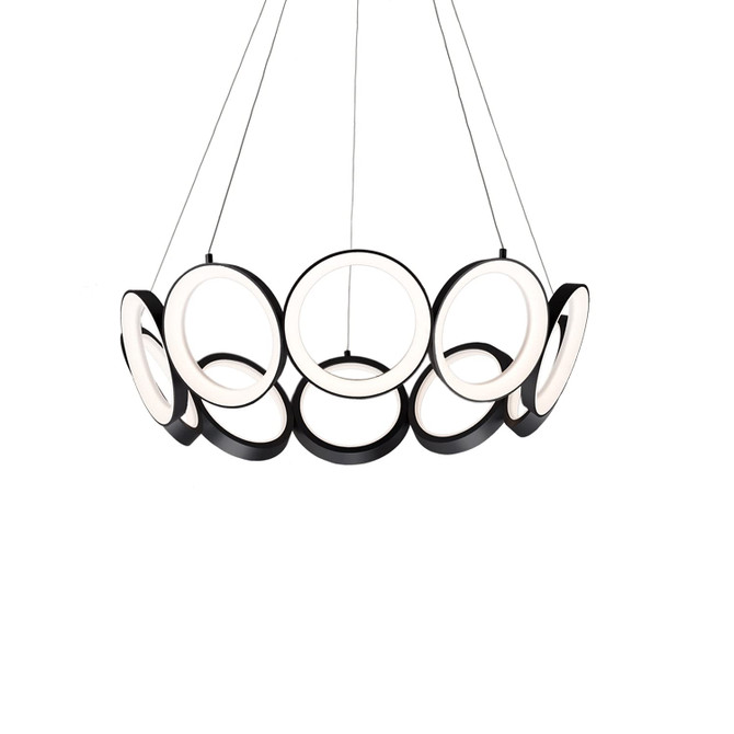 KUZCO Lighting CH94829-BK Oros - 100W LED Chandelier-7.88 Inches Tall and 29.13 Inches Wide, Finish Color: Black
