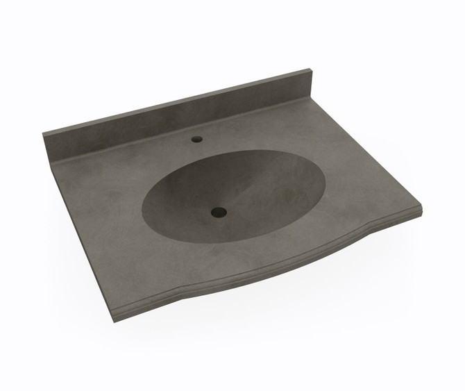 EV1B2243 Europa 22 x 43 Single Bowl Vanity Top in Charcoal Gray