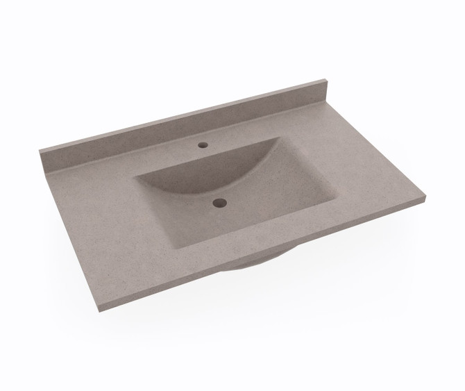 CV1B2237 Contour 22 x 37 Single Bowl Vanity Top in Clay