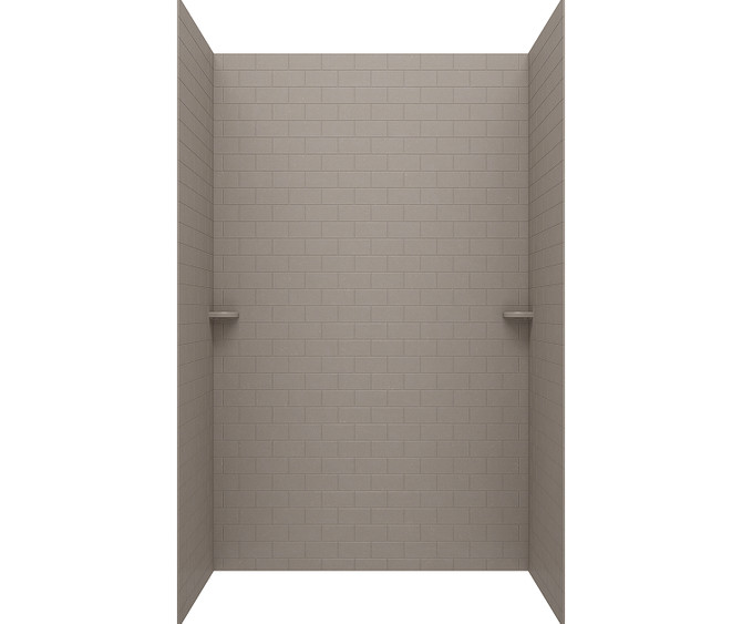 STMK96-3662 36 x 62 x 96 Swanstone Classic Subway Tile Glue up Shower Wall Kit in Clay