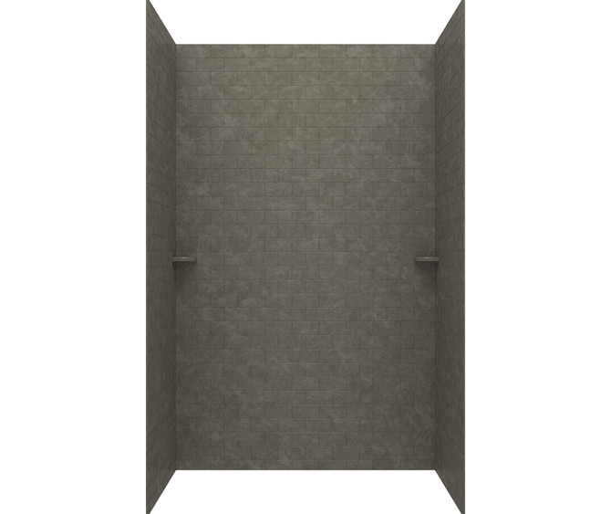 STMK96-3662 36 x 62 x 96 Swanstone Classic Subway Tile Glue up Shower Wall Kit in Charcoal Gray