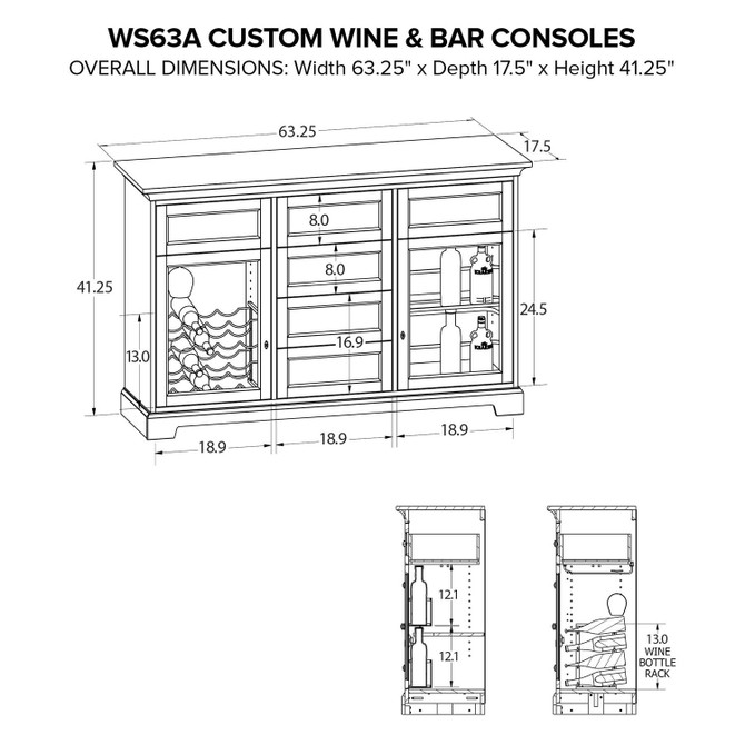 Howard Miller Ws63a Wine & Bar Custom Console