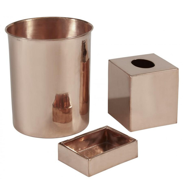 Thompson Traders Smooth Rose Gold Tissue Holder