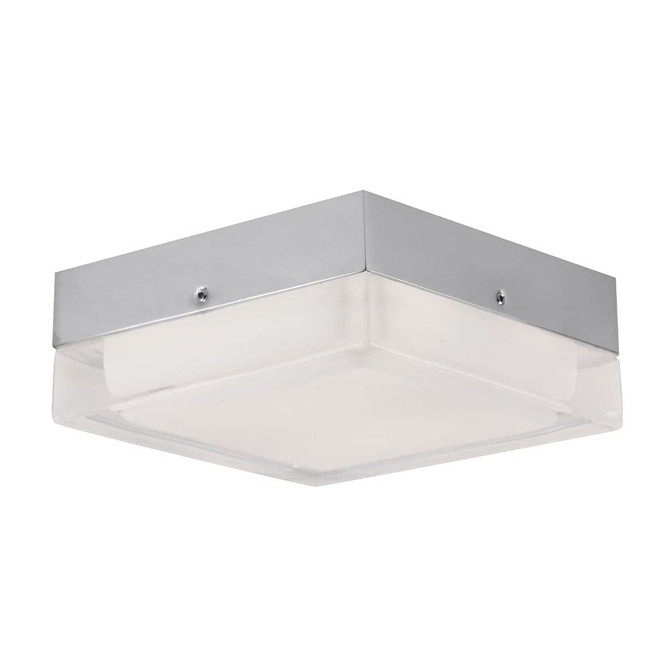 KUZCO Lighting FM3409-CH Dartmouth - 9 Inch 17W 1 LED Square Flush Mount, Finish Color: Chrome