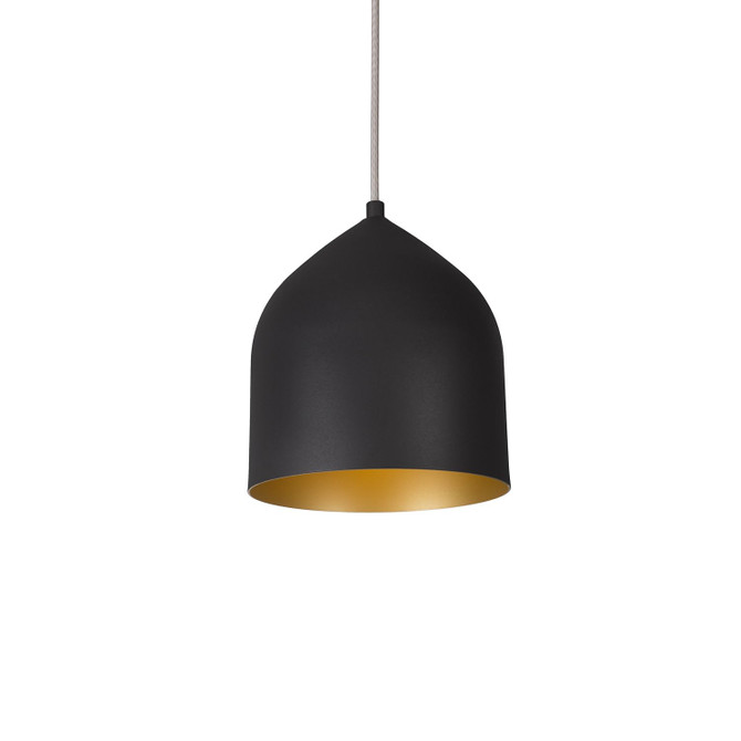 KUZCO Lighting PD9108-BK/GD Helena - 13W LED Dome Pendant-9.25 Inches Tall and 7.88 Inches Wide, Finish Color: Black/Gold