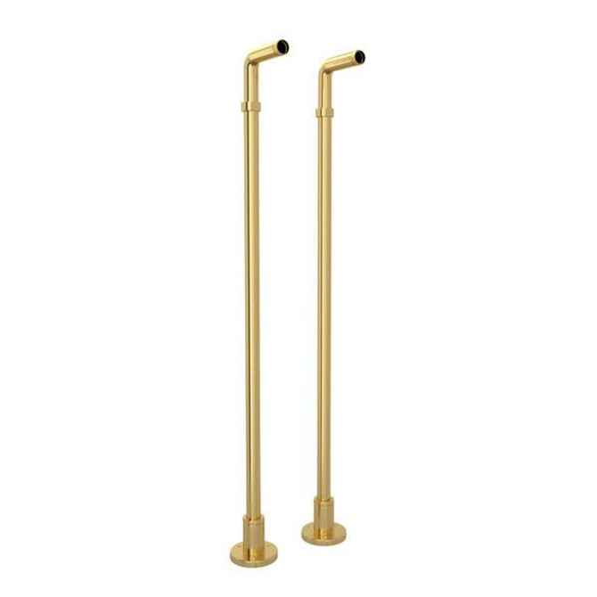 Floor Pillar Unions Satin Unlacquered Brass