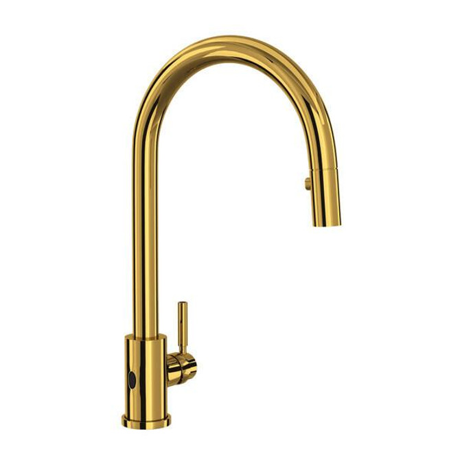 Holborn Pull-Down Touchless Kitchen Faucet Unlacquered Brass