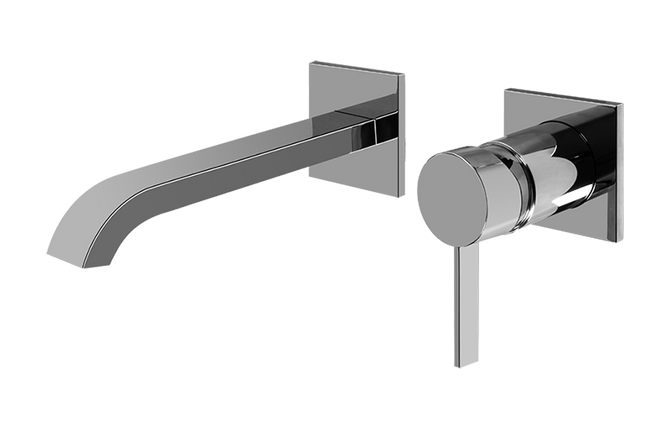 GRAFF G-6235-LM39W-MBK Qubic Tre Wall-Mounted Lavatory Faucet w/Single Handle