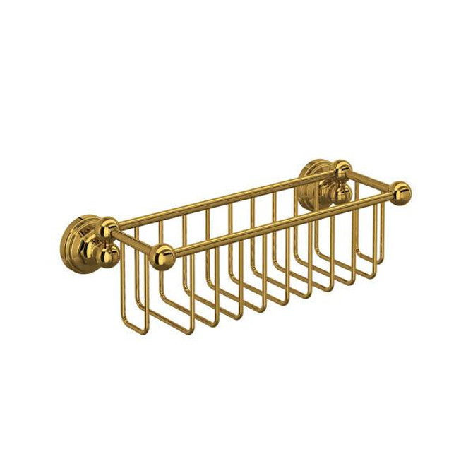 10" Bottle Basket Unlacquered Brass