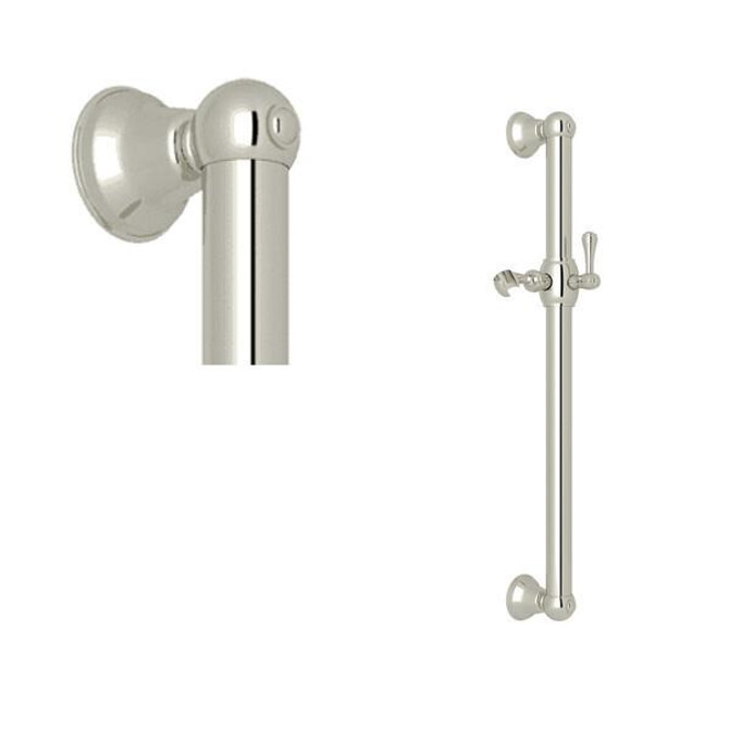 24" Grab Bar With Sliding Handshower Holder Polished Nickel