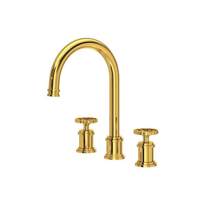 Armstrong Widespread Lavatory Faucet With C-Spout Unlacquered Brass