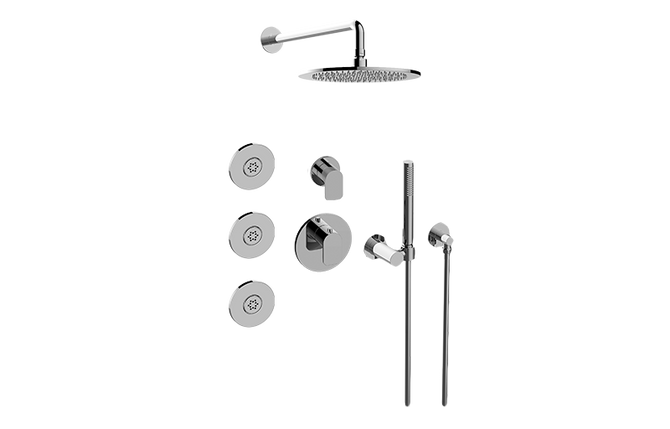 GRAFF GL2.122SG-LM42E0-RG M-Series Full Thermostatic Shower System w/Diverter Valve (Rough & Trim)