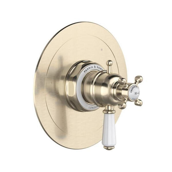 Edwardian 1/2" Therm & Pressure Balance Trim with 3 Functions (No Share) Satin Nickel