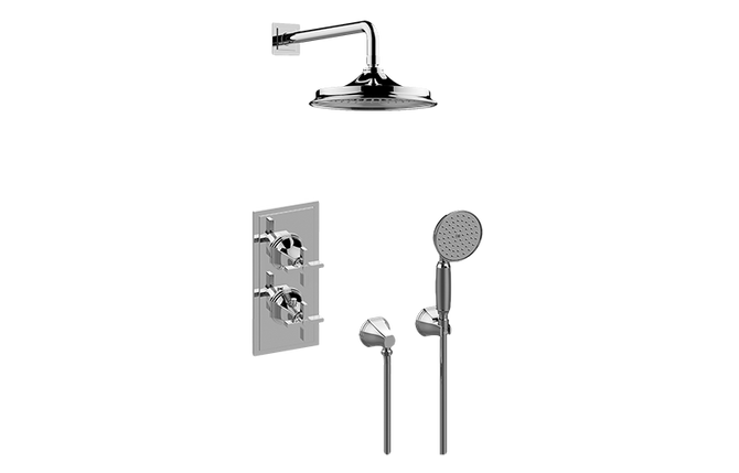 GRAFF GP2.022WD-C15E0-OX M-Series Thermostatic Shower System Shower with Handshower (Rough & Trim)