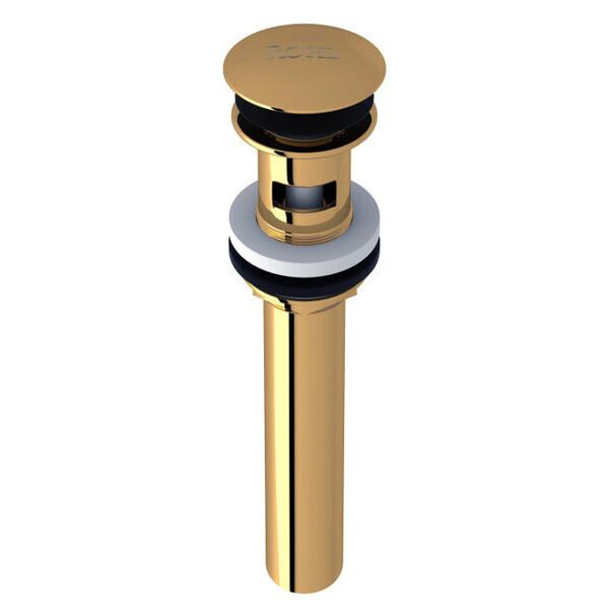 Push Drain With Overflow Unlacquered Brass