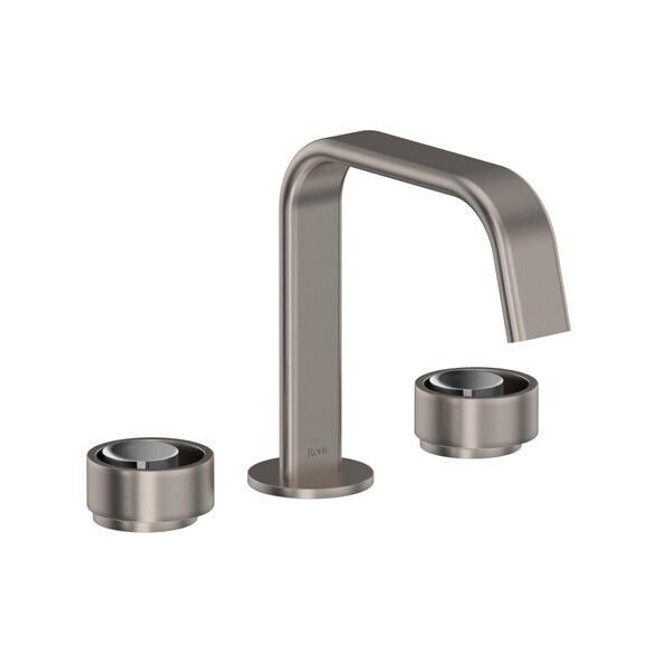 Eclissi Widespread Lavatory Faucet With U-Spout Satin Nickel/Polished Chrome