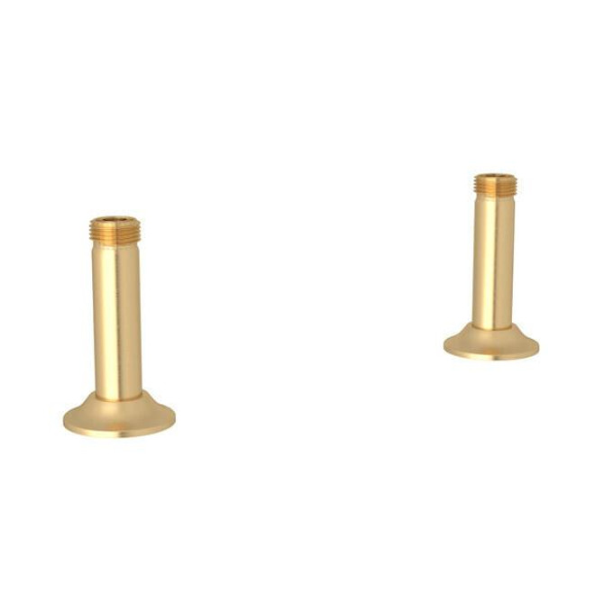 Georgian Era Bridge Faucet Straight Deck Unions Satin English Gold