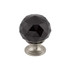 Black Crystal Knob 1 3/8" w/ Brushed Satin Nickel Base