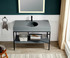 Siena 48 in. Console Sink in Matte Black with Matte Grey Counter Top
