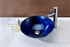 Meno Series Deco-Glass Vessel Sink in Lustrous Blue