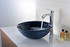 Tempo Series Deco-Glass Vessel Sink in Coiled Blue