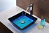 Viace Series Deco-Glass Vessel Sink in Blazing Blue