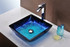 Viace Series Deco-Glass Vessel Sink in Blazing Blue