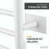 ANZZI Elgon 14-Bar Carbon Steel Wall Mounted Electric Towel Warmer Rack in White
