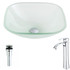Vista Series Deco-Glass Vessel Sink in Lustrous Frosted with Harmony Faucet in Polished Chrome