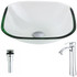 Cadenza Series Deco-Glass Vessel Sink in Lustrous Clear with Harmony Faucet in Chrome