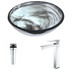Mezzo Series Deco-Glass Vessel Sink in Slumber Wisp with Enti Faucet in Polished Chrome