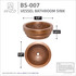 Thessaly 17 in. Handmade Vessel Sink in Polished Antique Copper with Floral Design Interior