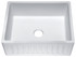 Roine Farmhouse Reversible Apron Front Solid Surface 24 in. Single Basin Kitchen Sink in White