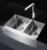 Elysian Farmhouse Stainless Steel 33 in. 0-Hole 60/40 Double Bowl Kitchen Sink in Brushed Satin