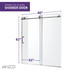 ANZZI Series 60 in. x 62 in. Frameless Sliding Tub Door in Polished Chrome