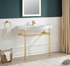 Viola 34.5 in. Console Sink in Brushed Gold with Ceramic Counter Top