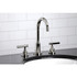 Kingston Brass FSC8929CML Manhattan Widespread Bathroom Faucet with Brass Pop-Up, Polished Nickel