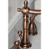 Kingston Brass KB197ALAC Heritage Widespread Bathroom Faucet with Brass Pop-Up, Antique Copper