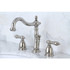 Kingston Brass KB1976AL Heritage Widespread Bathroom Faucet with Brass Pop-Up, Polished Nickel