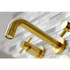 Kingston Brass KS8127DX Concord 2-Handle Wall Mount Bathroom Faucet, Brushed Brass