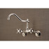 Kingston Brass KS3226AX Vintage 6" Adjustable Center Wall Mount Kitchen Faucet, Polished Nickel