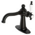 Kingston Brass KSD154KLMB Nautical Single-Handle Bathroom Faucet with Push Pop-Up, Matte Black