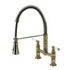 Gourmetier GS1273PL Heritage Two-Handle Deck-Mount Pull-Down Sprayer Kitchen Faucet, Antique Brass