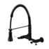 Gourmetier GS1240PL Heritage Two-Handle Wall-Mount Pull-Down Sprayer Kitchen Faucet, Matte Black