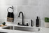 Kingston Brass FB7790PXSP Victorian 8" Centerset Kitchen Faucet with Sprayer, Matte Black