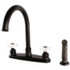 Kingston Brass FB7795PXSP Victorian 8" Centerset Kitchen Faucet with Sprayer, Oil Rubbed Bronze